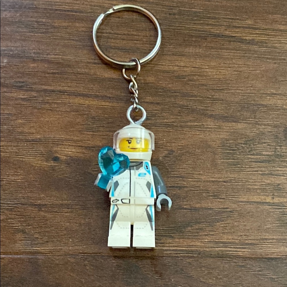 LEGO Space Explorer Keychain with Blue Heart